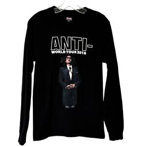 Rihanna Anti-World Tour 2016 Black Concert Long Sleeve Tee Size Small